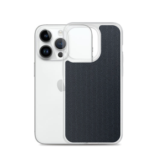Dark Grey Striped Textile iPhone Clear Thin Case CREATIVETECH