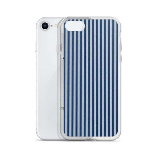 Marine Blue Ribbed iPhone Clear Thin Case CREATIVETECH