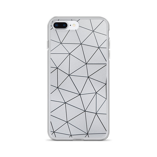Black Polygon White Leather iPhone Clear Thin Case CREATIVETECH
