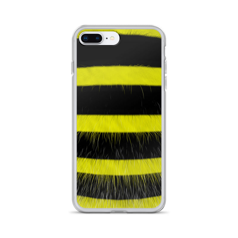 Load image into Gallery viewer, Fluffy Bee Yellow Black iPhone Clear Thin Case CREATIVETECH
