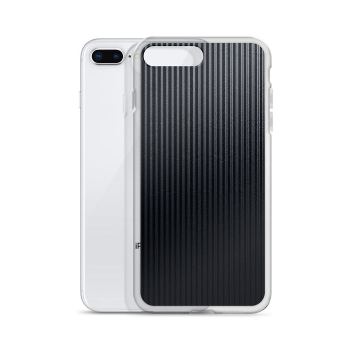 Dark Grey Striped Carbon Fiber iPhone Clear Thin Case CREATIVETECH