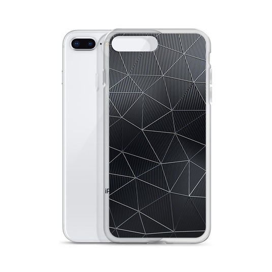 Silver Polygon Carbon Fiber iPhone Clear Thin Case CREATIVETECH
