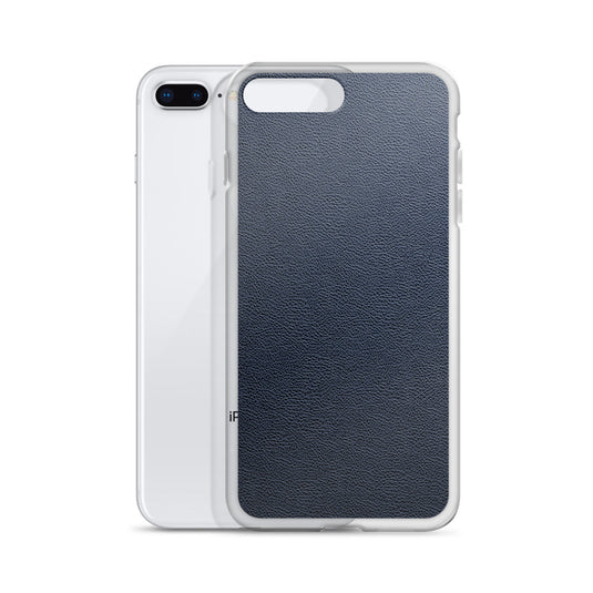 Dark Blue Leather iPhone Clear Thin Case CREATIVETECH