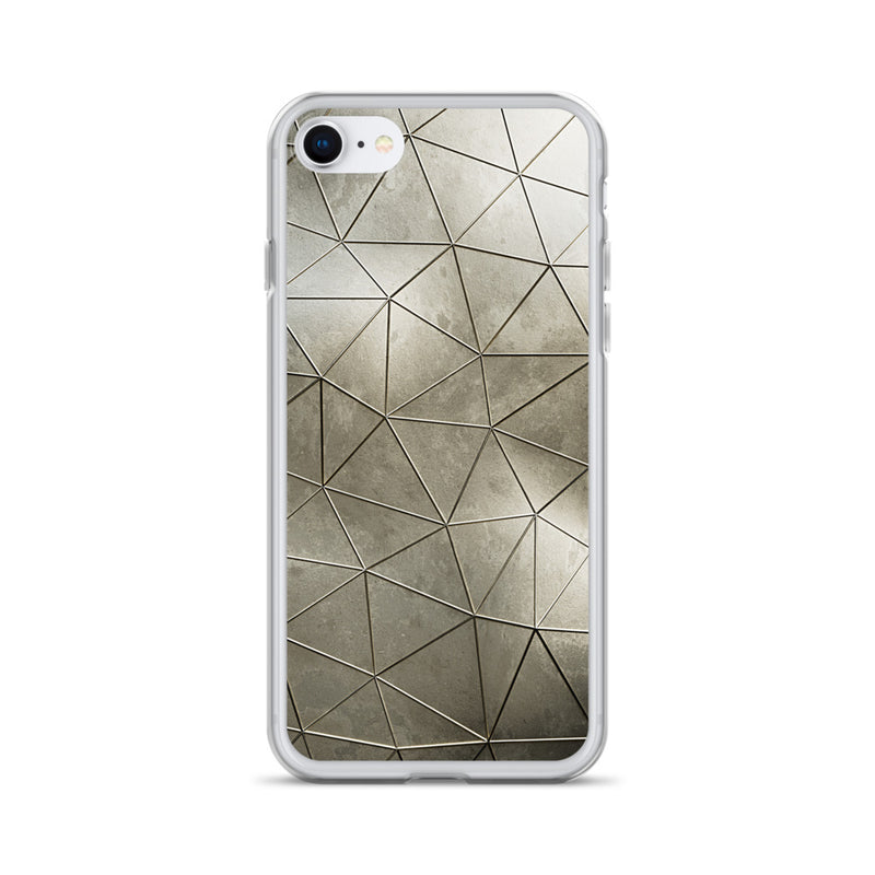 Load image into Gallery viewer, Aged Gold Polygon iPhone Clear Thin Case CREATIVETECH
