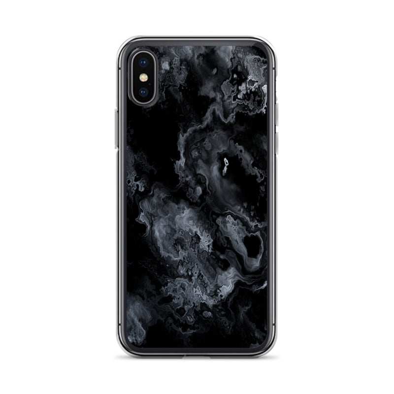 Load image into Gallery viewer, Black Marble Stone iPhone Clear Thin Case CREATIVETECH
