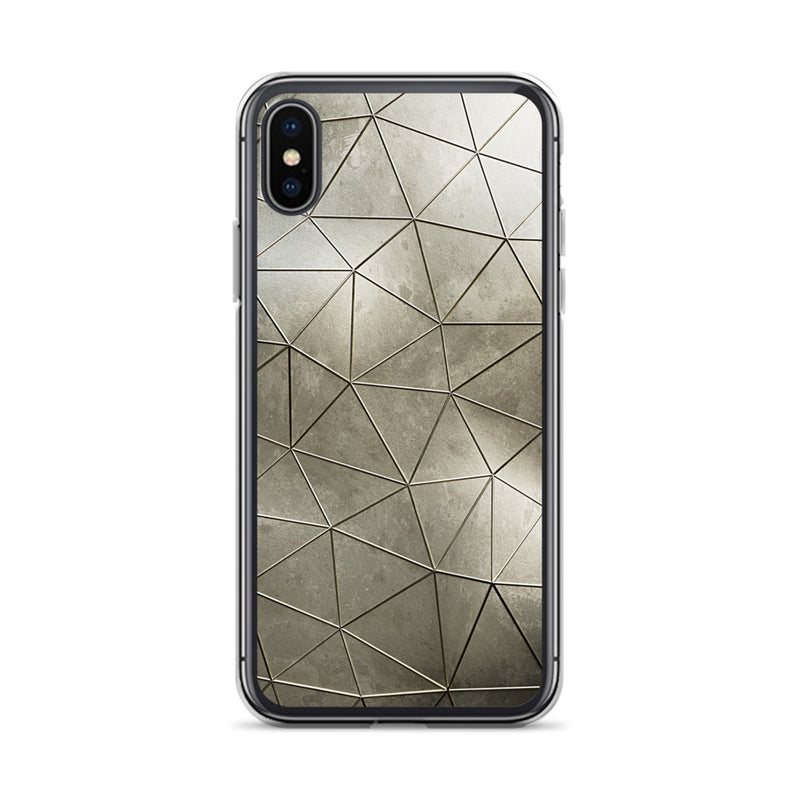 Load image into Gallery viewer, Aged Gold Polygon iPhone Clear Thin Case CREATIVETECH
