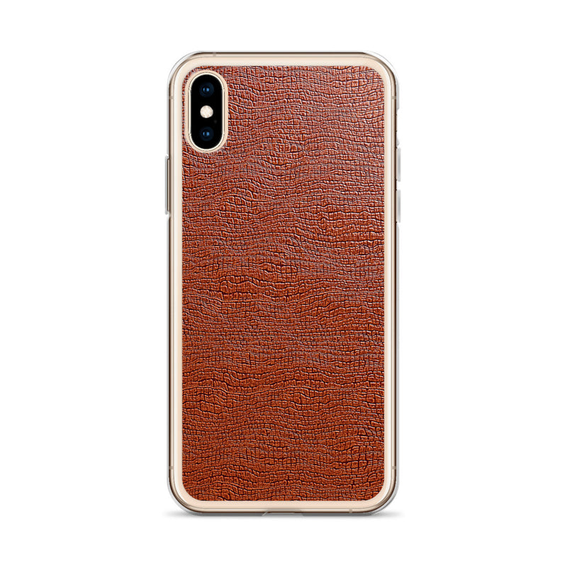 Load image into Gallery viewer, Exotic Brown Leather iPhone Clear Thin Case CREATIVETECH
