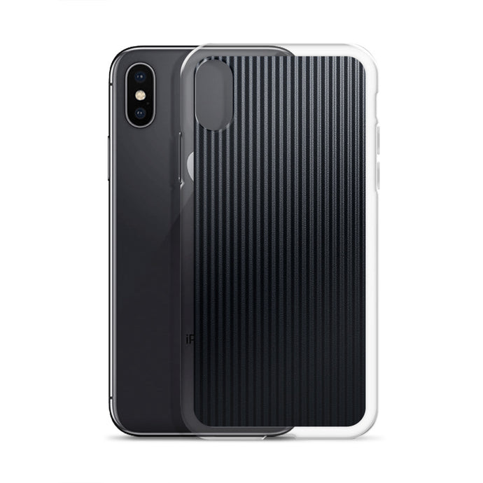 Dark Grey Striped Carbon Fiber iPhone Clear Thin Case CREATIVETECH