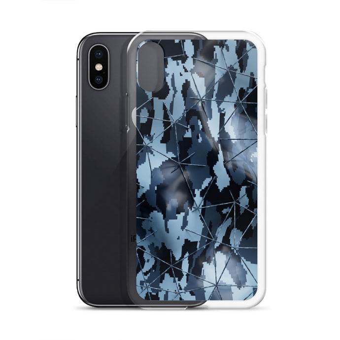 Dark Grey Military Camouflage Tech Polygon iPhone Clear Thin Case CREATIVETECH