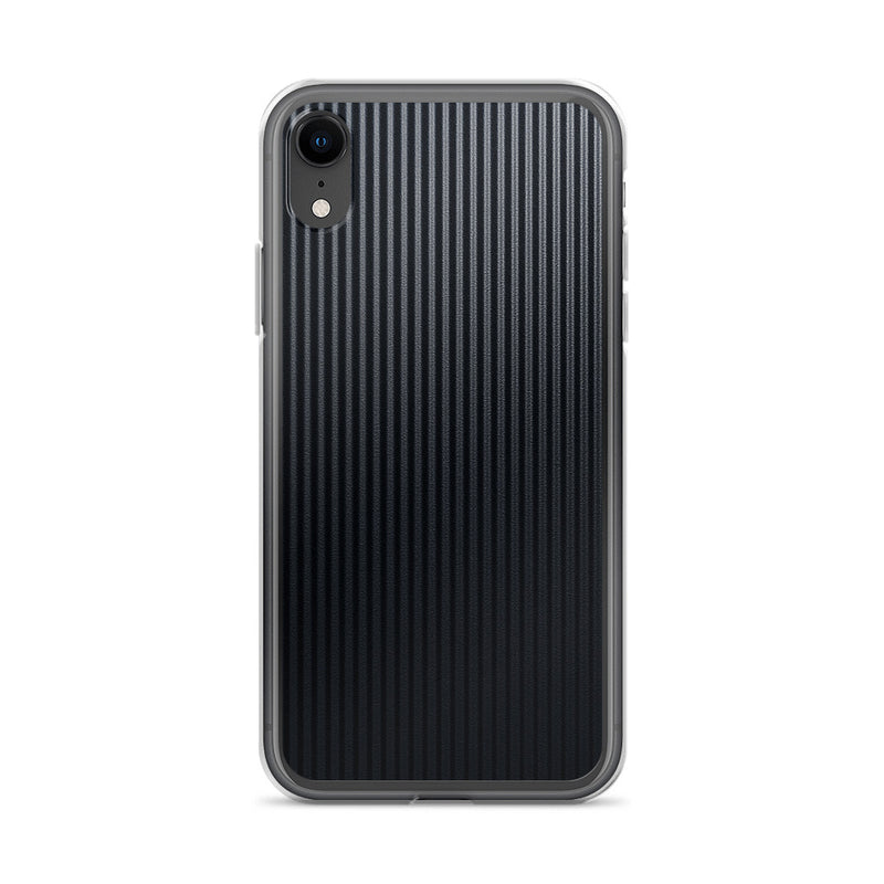 Load image into Gallery viewer, Dark Grey Striped Carbon Fiber iPhone Clear Thin Case CREATIVETECH
