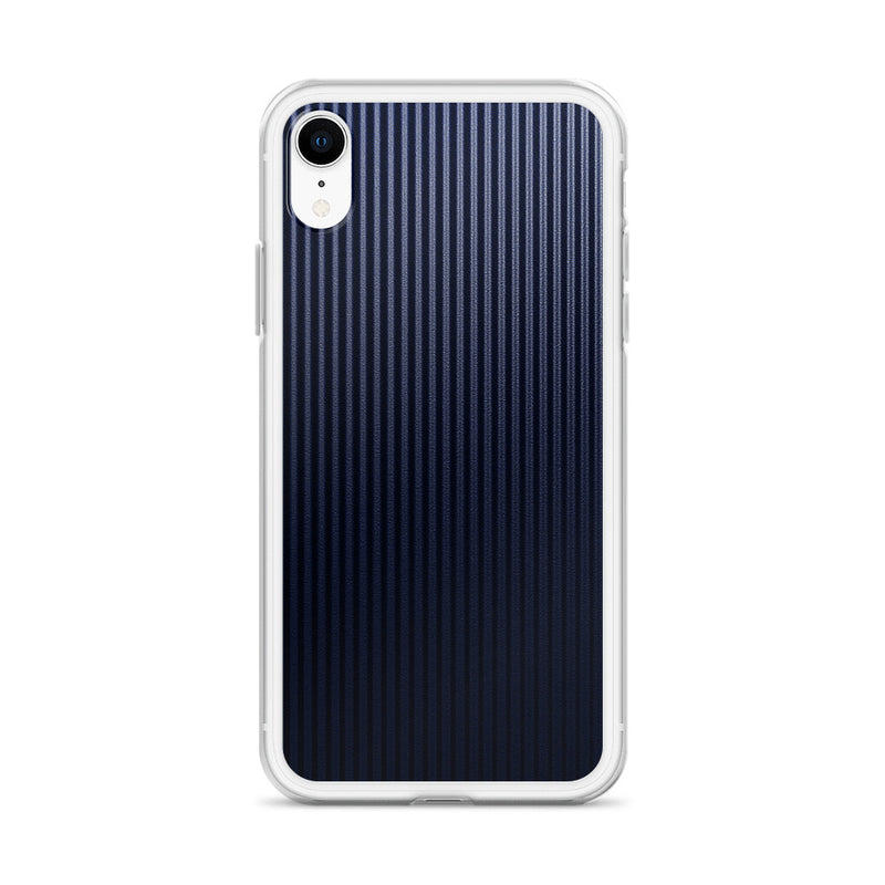Load image into Gallery viewer, Dark Blue Ribbed Carbon Fiber iPhone Clear Thin Case CREATIVETECH
