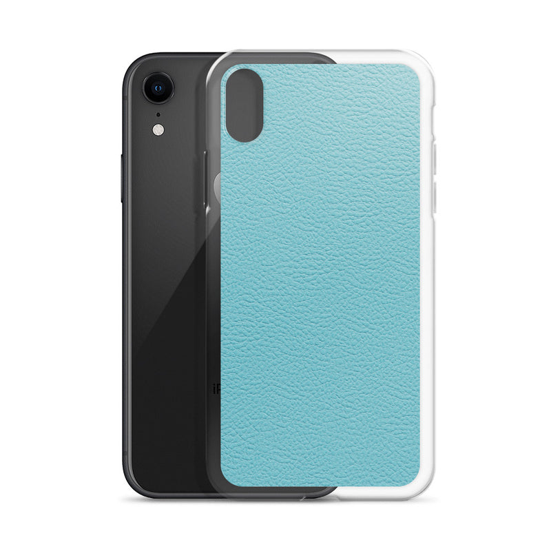 Load image into Gallery viewer, Mint Green Leather iPhone Clear Thin Case CREATIVETECH
