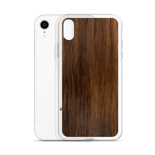 Dark Brown Wood iPhone Clear Thin Case CREATIVETECH