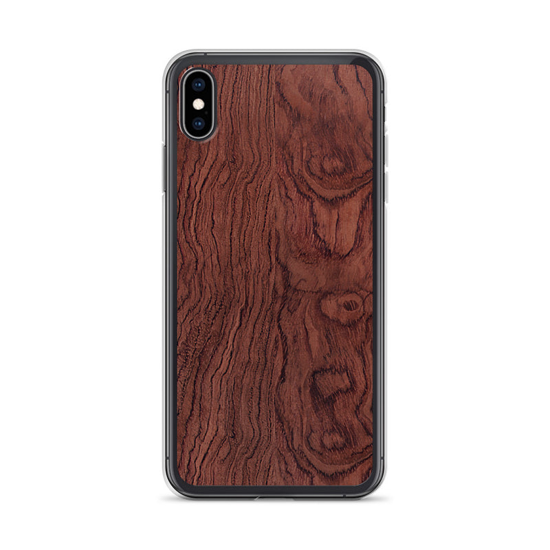 Load image into Gallery viewer, Bubinga Brown Wood iPhone Clear Thin Case CREATIVETECH
