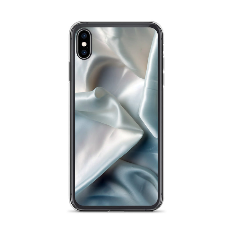 Load image into Gallery viewer, White Satin Pearl Cloth iPhone Clear Thin Case CREATIVETECH
