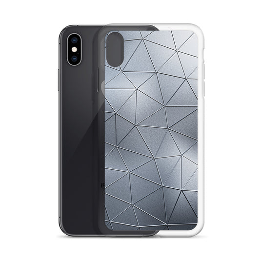 Silver Metal Polygon iPhone Clear Thin Case CREATIVETECH