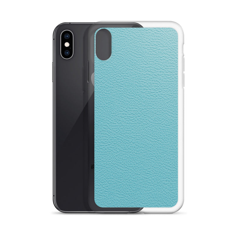 Load image into Gallery viewer, Mint Green Leather iPhone Clear Thin Case CREATIVETECH
