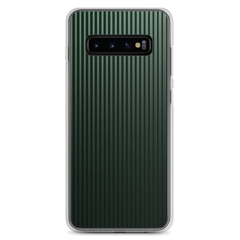 Load image into Gallery viewer, Striped Carbon Fiber Dark Green Samsung Clear Thin Case CREATIVETECH

