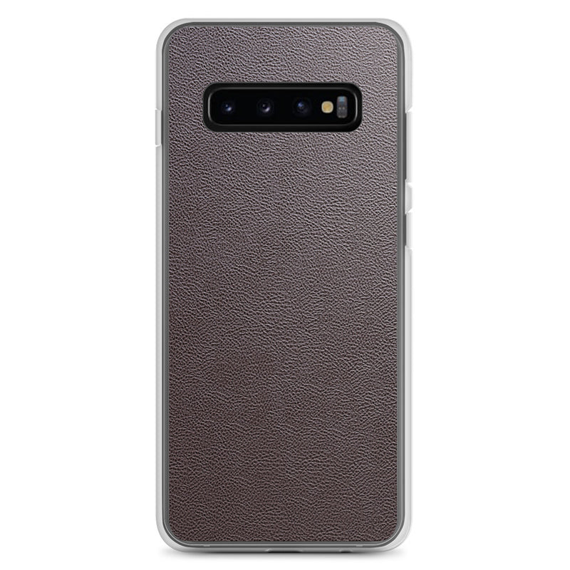 Load image into Gallery viewer, Dark Brown Leather Samsung Clear Thin Case CREATIVETECH
