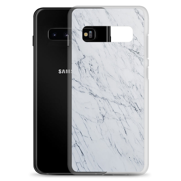 White Marble Stone Samsung Clear Thin Case CREATIVETECH