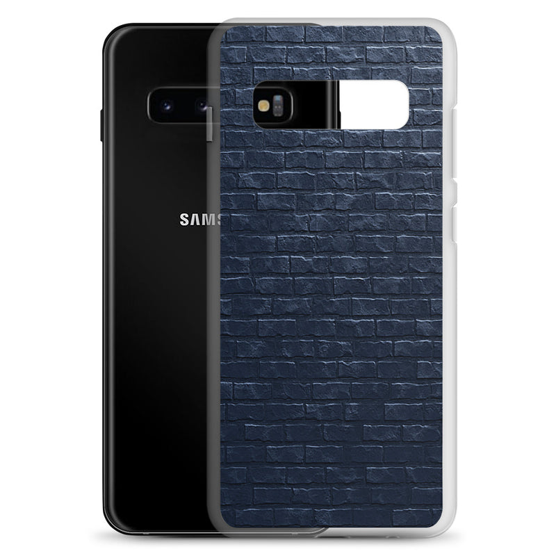 Load image into Gallery viewer, Dark Grey Brick Stone Samsung Clear Thin Case CREATIVETECH
