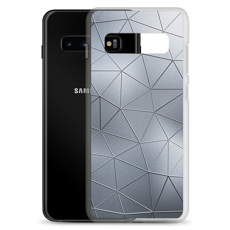 Load image into Gallery viewer, Silver Polygon Metal Samsung Clear Thin Case CREATIVETECH
