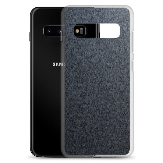 Black Leather Samsung Clear Thin Case CREATIVETECH