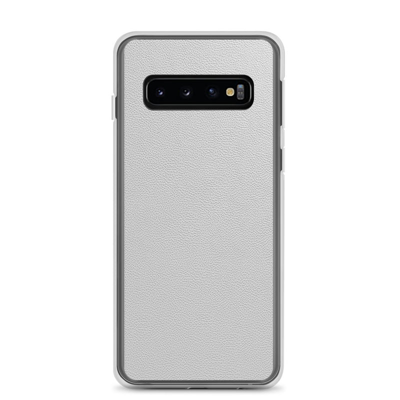 Load image into Gallery viewer, White Leather Samsung Clear Thin Case CREATIVETECH

