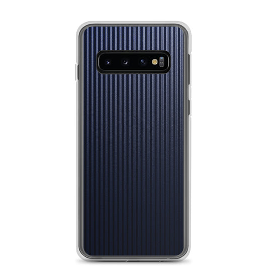 Dark Blue Carbon Fiber Striped Samsung Clear Thin Case CREATIVETECH