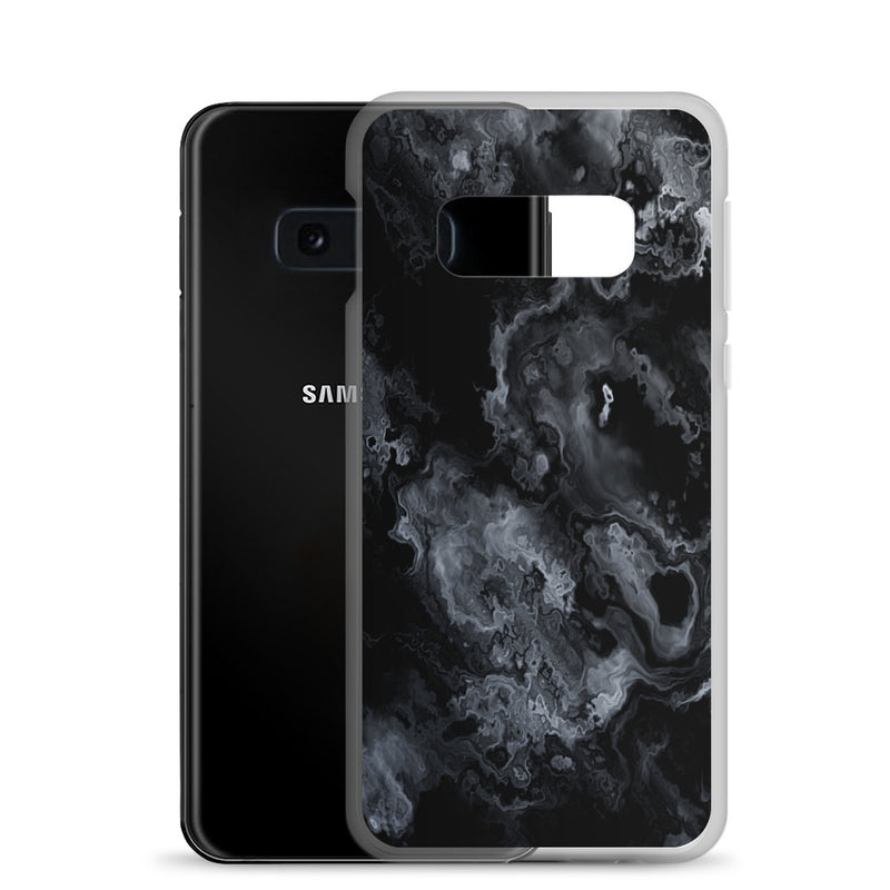Load image into Gallery viewer, Black Marble Stone Samsung Clear Thin Case CREATIVETECH
