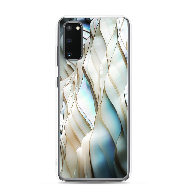 Load image into Gallery viewer, Cream Blue White Pearl Samsung Clear Thin Case CREATIVETECH
