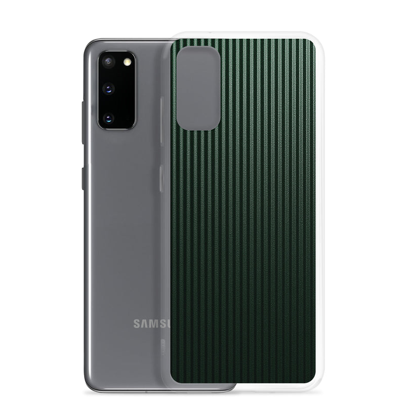 Load image into Gallery viewer, Striped Carbon Fiber Dark Green Samsung Clear Thin Case CREATIVETECH
