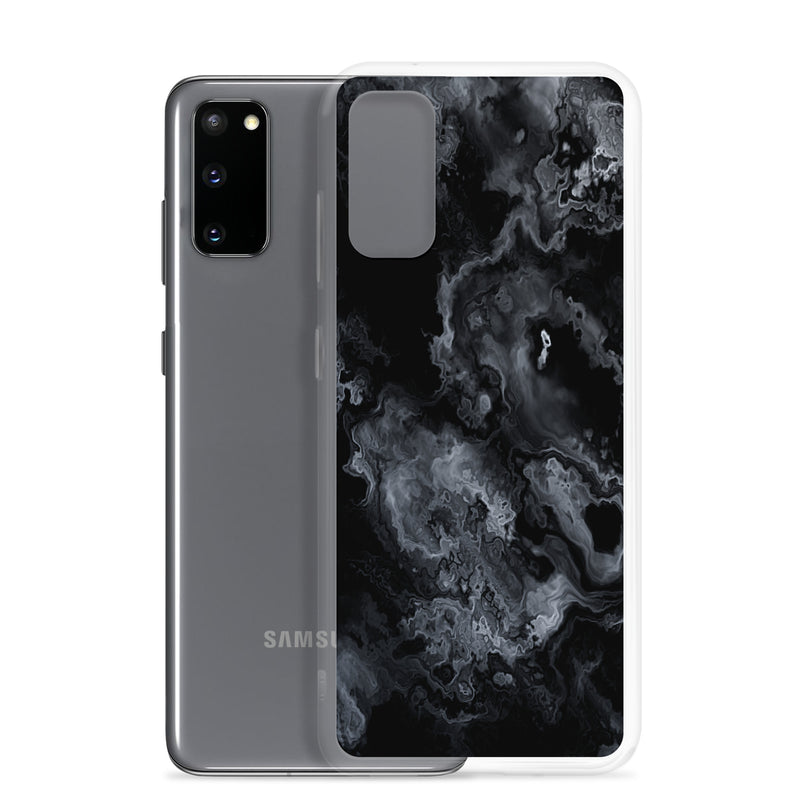 Load image into Gallery viewer, Black Marble Stone Samsung Clear Thin Case CREATIVETECH
