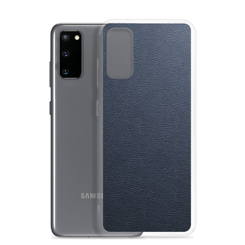 Load image into Gallery viewer, Dark Blue Leather Samsung Clear Thin Case CREATIVETECH
