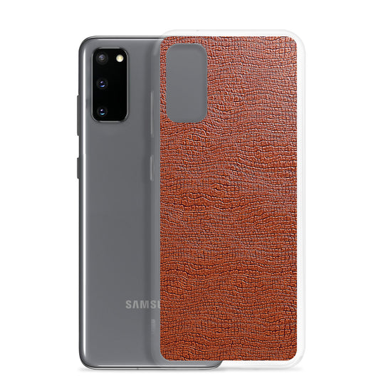 Exotic Brown Leather Samsung Clear Thin Case CREATIVETECH