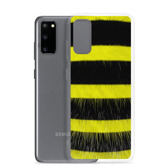 Fluffy Bee Black Yellow Samsung Clear Thin Case CREATIVETECH