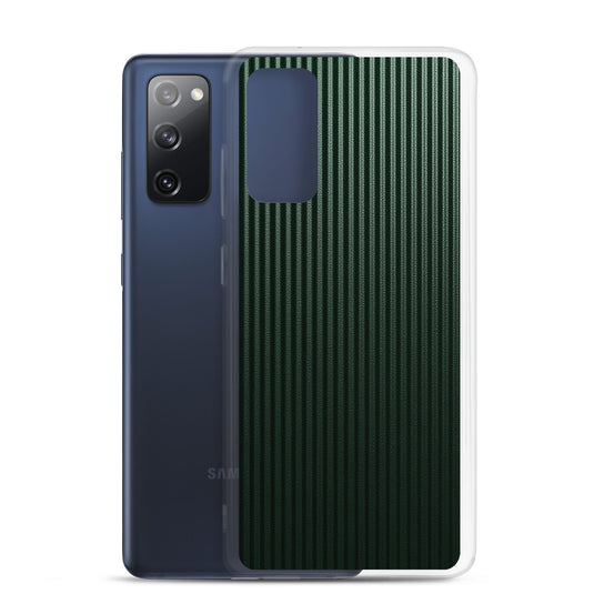 Striped Carbon Fiber Dark Green Samsung Clear Thin Case CREATIVETECH