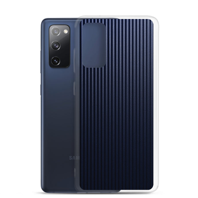 Dark Blue Carbon Fiber Striped Samsung Clear Thin Case CREATIVETECH