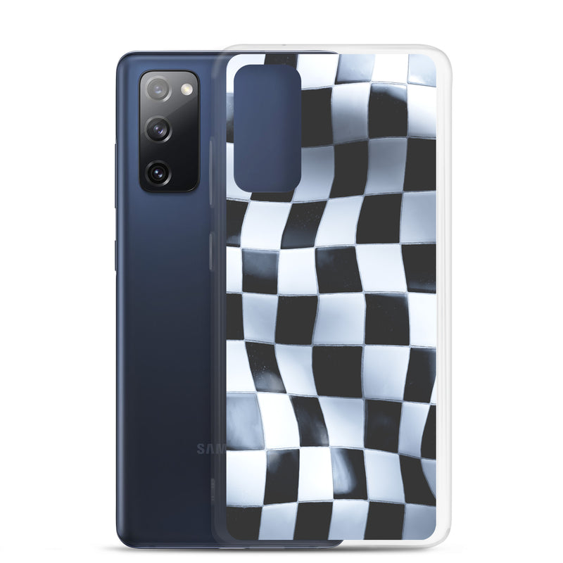 Load image into Gallery viewer, Chess Mat Black White Curved Samsung Clear Thin Case CREATIVETECH
