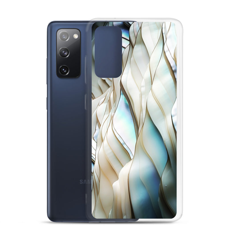 Load image into Gallery viewer, Cream Blue White Pearl Samsung Clear Thin Case CREATIVETECH
