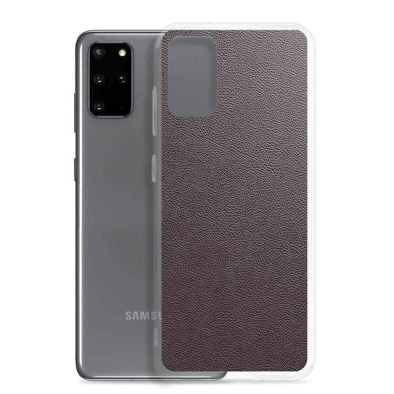 Load image into Gallery viewer, Dark Brown Leather Samsung Clear Thin Case CREATIVETECH
