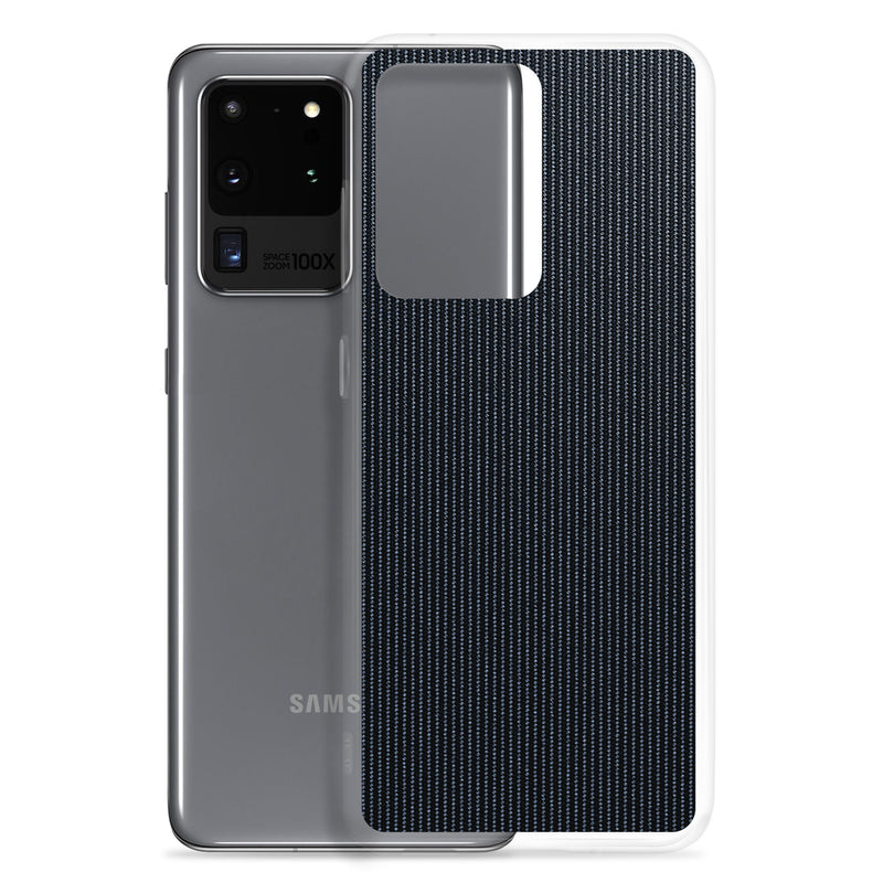 Load image into Gallery viewer, Dark Grey Fiber Textile Samsung Clear Thin Case CREATIVETECH
