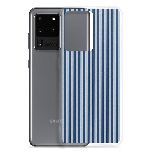 Marine Blue Striped Samsung Clear Thin Case CREATIVETECH