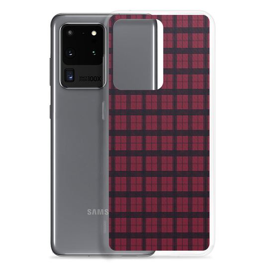 Burberry Red Textile Samsung Clear Thin Case CREATIVETECH