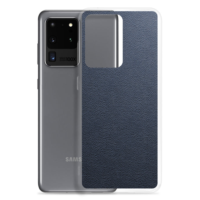 Dark Blue Leather Samsung Clear Thin Case CREATIVETECH