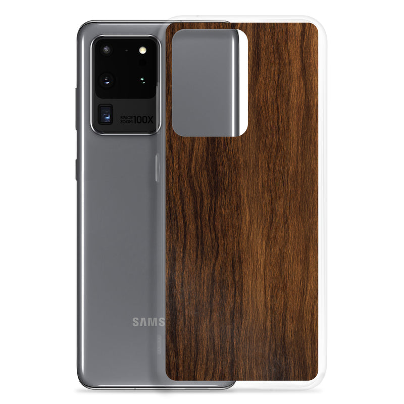 Load image into Gallery viewer, Dark Brown Wood Samsung Clear Thin Case CREATIVETECH
