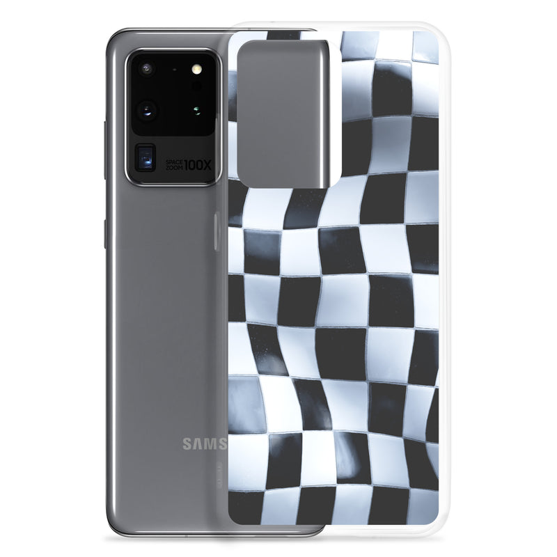 Load image into Gallery viewer, Chess Mat Black White Curved Samsung Clear Thin Case CREATIVETECH
