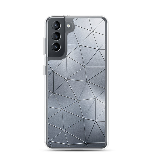 Silver Polygon Metal Samsung Clear Thin Case CREATIVETECH