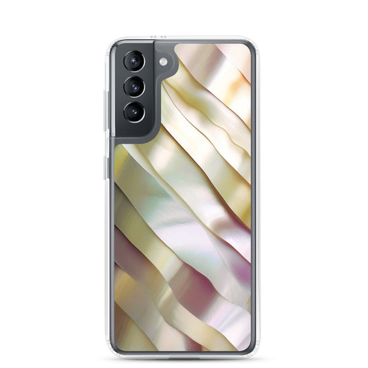 Soft Yellow Pink Pearl Samsung Clear Thin Case CREATIVETECH
