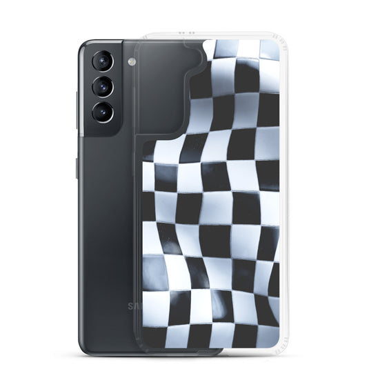 Chess Mat Black White Curved Samsung Clear Thin Case CREATIVETECH